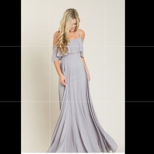 Adele Grey Ruffle Maxi Dress - New